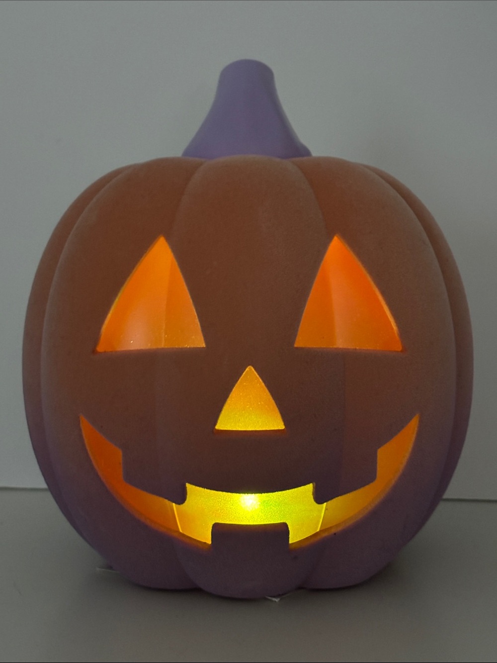 Orange & Light Purple Ombré Light-Up Jack-O'-Lantern